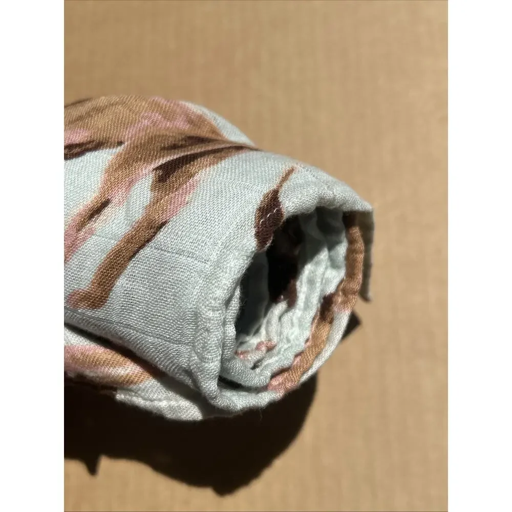 MilkBarn Lion Swaddle Blanket 47x47 Bamboo Rayon Cotton NWOT Baby Safari Theme